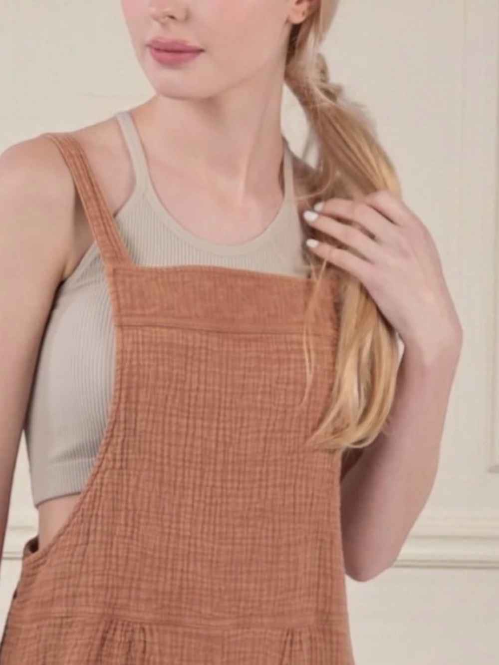 Ces Femme  Rust Brown Sleeveless Romper
